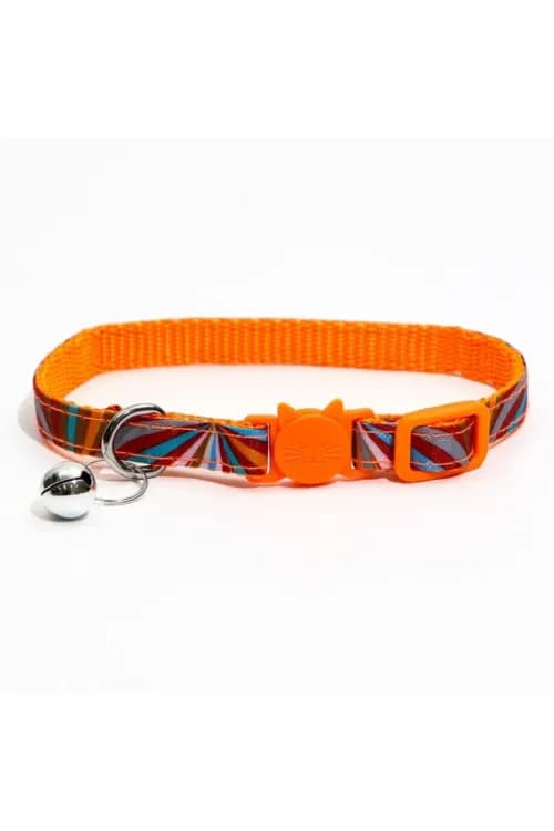 Image of Kalung Nylon Kucing Motif Garis dengan Kerincing