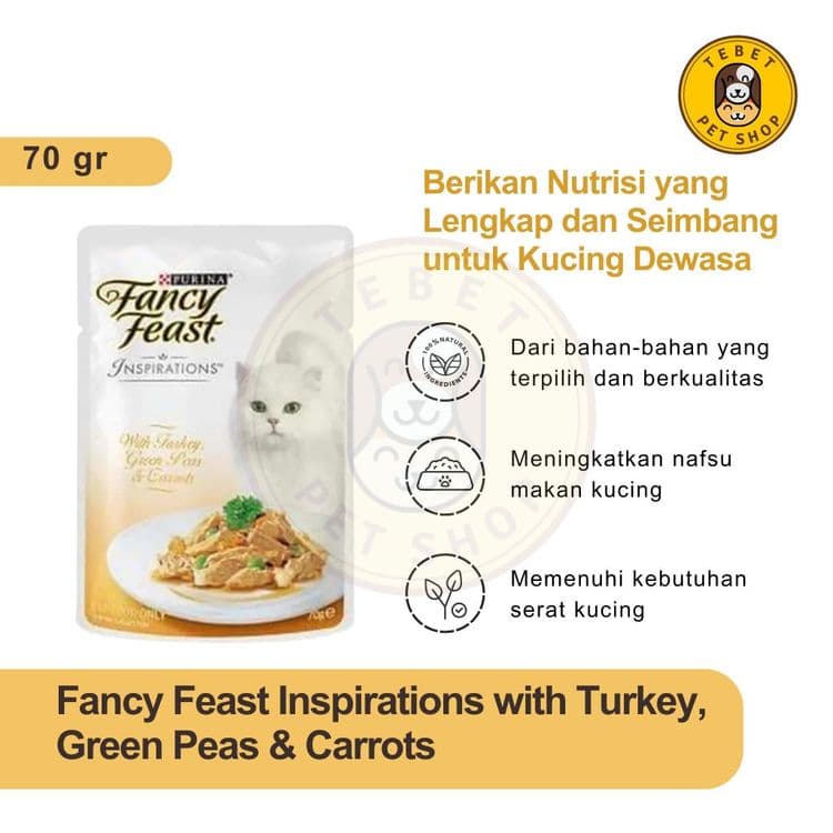 Image of Purina Fancy Feast 70gr WITH TURKEY GREEN PEAS CARROTS