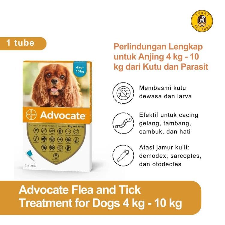 Image of Advocate Flea and Tick Medium Dog 4KG- 10KG | Obat Kutu & Cacing untuk Anjing Ras Medium