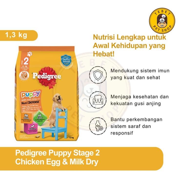 Image of Pedigree Puppy Stage 2 Chicken Egg and Milk Flavor 1.3KG