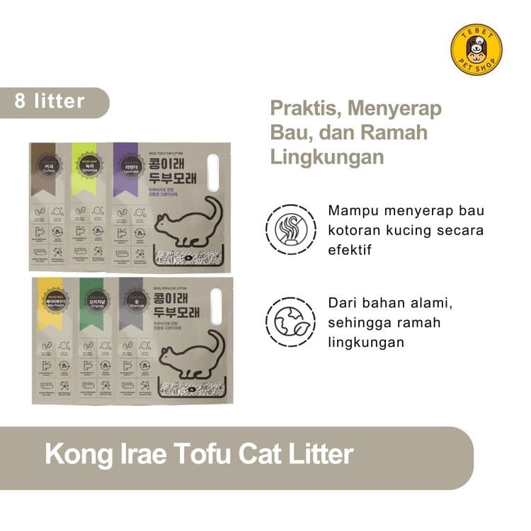 Image of Kong Irae 8 Liter Pasir Kucing Tofu Ramah Lingkungan