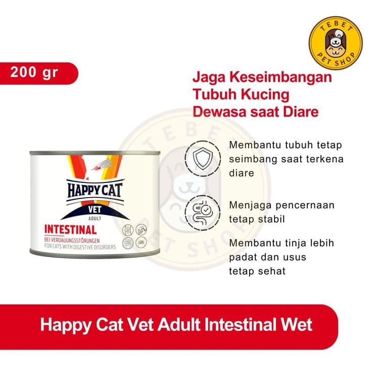 Image of HAPPY CAT VET ADULT INTESTINAL 200GR | WET FOOD KHUSUS MENGOBATI DIARE