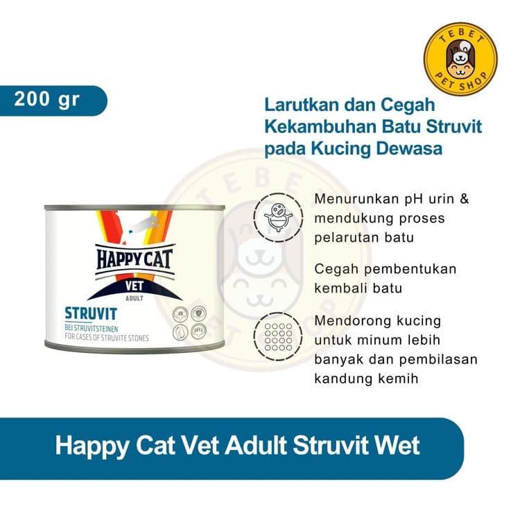 Image of HAPPY CAT VET STRUVIT 200GR | WET FOOD KHUSUS MENGOBATI SALURAN KENCING KUCING
