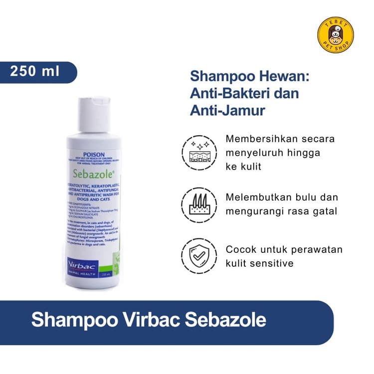 Image of Sebazole Virbac Shampoo 250ml | Shampo Anti Bakteri & Jamur