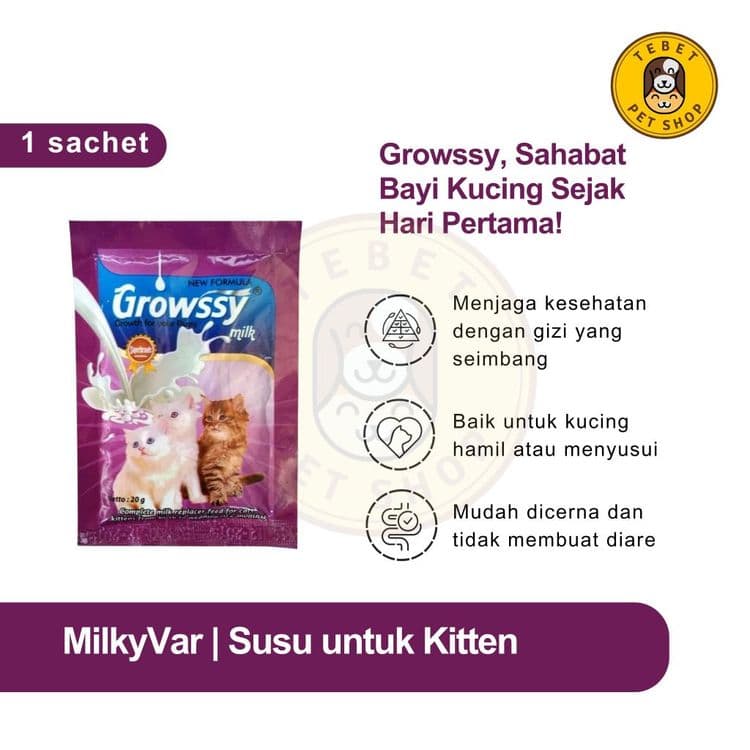 Image of SUSU GROWSSY 20GR SUSU PENGGANTI UNTUK ANAK KUCING