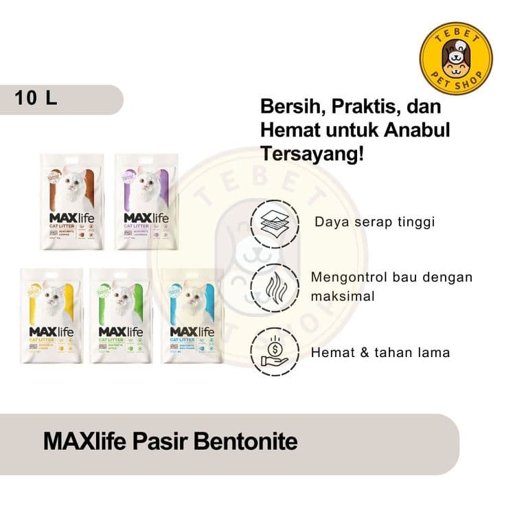 Image of MAXlife Pasir Bentonite 10 Liter | Pasir Kucing