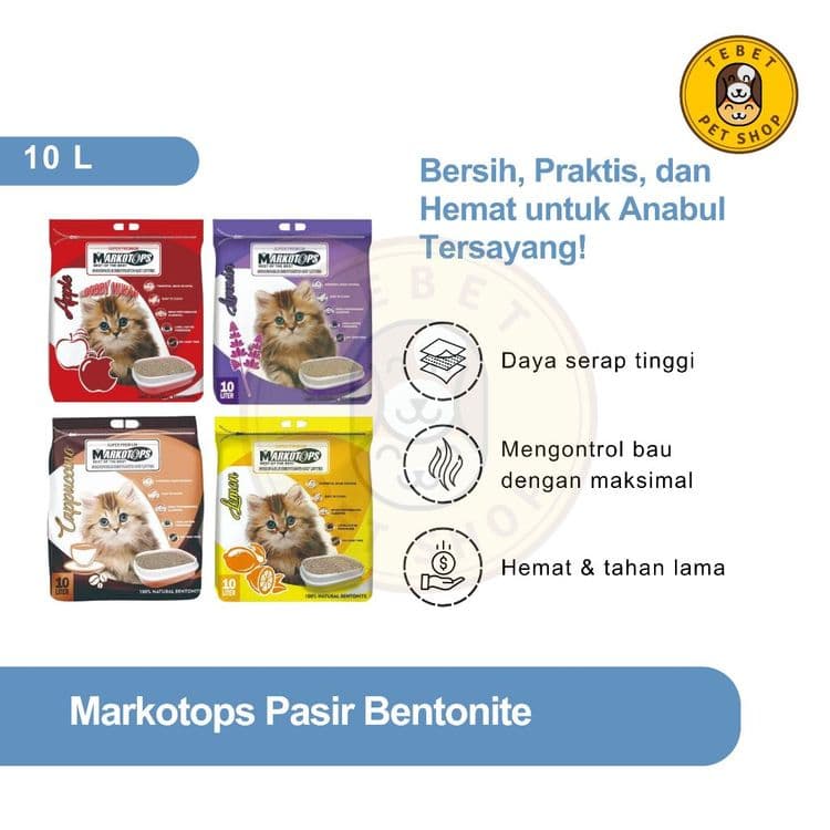 Image of Pasir Markotop 10 Liter All Varian | Pasir Kucing Gumpal Wangi