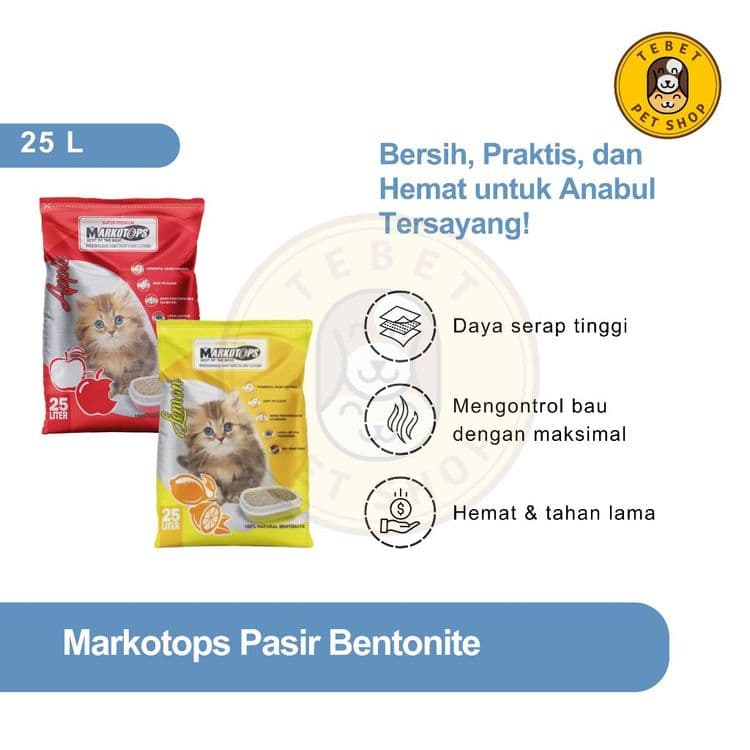 Image of Pasir Markotop 25 Liter All Varian | Pasir Kucing Gumpal Wangi