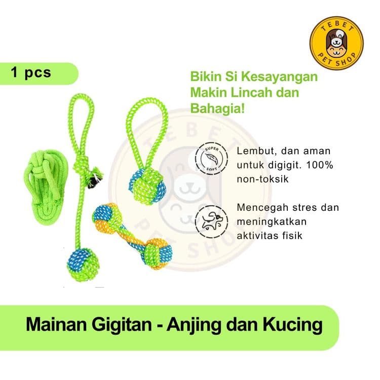 Image of Mainan Tali Gigitan Anjing & Kucing