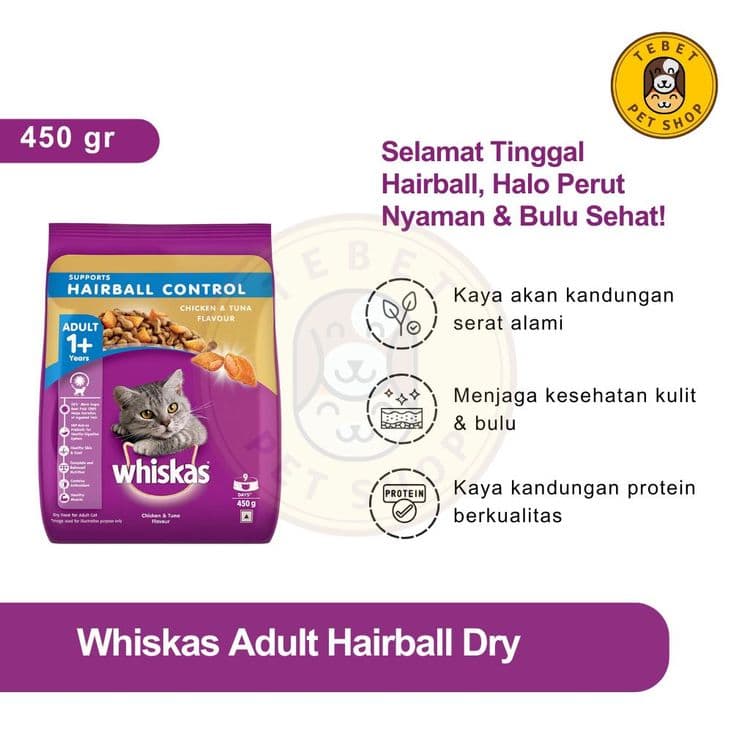 Image of Whiskas Adult Hairball Control 450GR