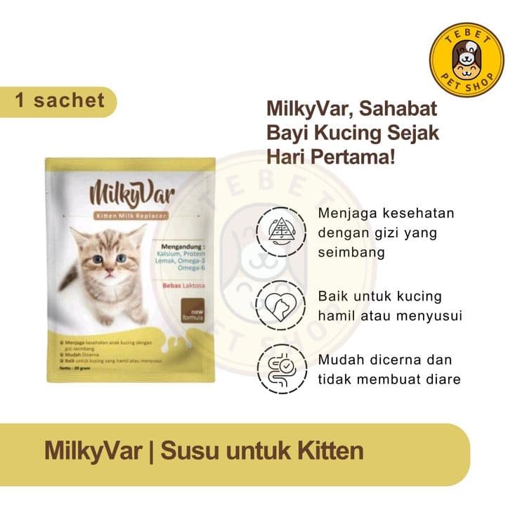 Image of Milkyvar Kitten Milk 20GR | Susu Pengganti untuk Anak Kucing