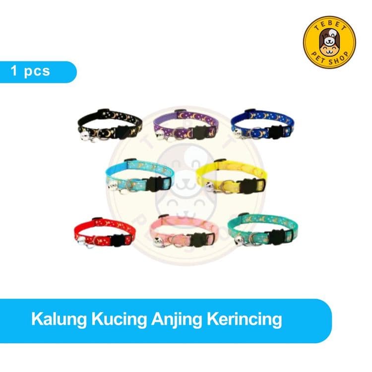 Image of Kalung Kucing Anjing Motif Bintang Kerincing
