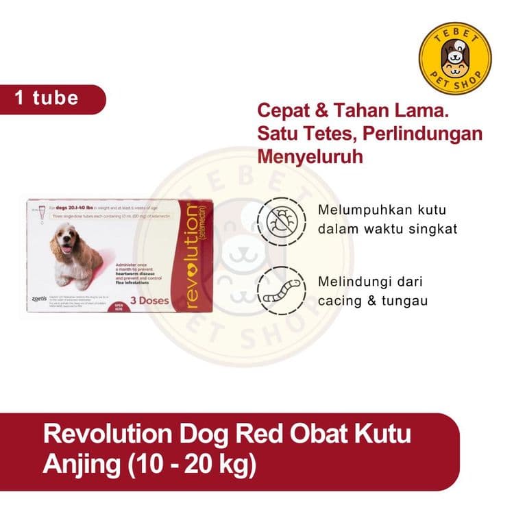 Image of Revolution Dog Red 10kg - 20kg | Obat Kutu & Cacing Anjing Harga 1 Tube