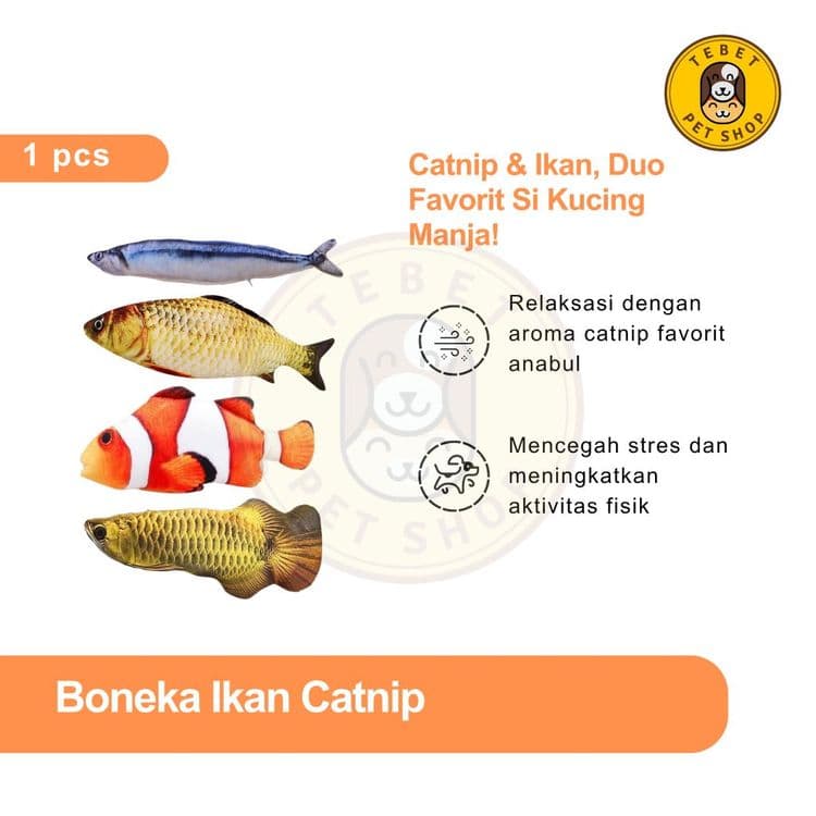 Image of Boneka Ikan Catnip untuk Mainan Gigitan Kucing