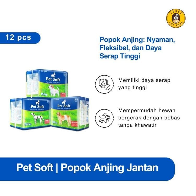 Image of Pet Soft Pampers Popok Anjing Jantan 1 Pack