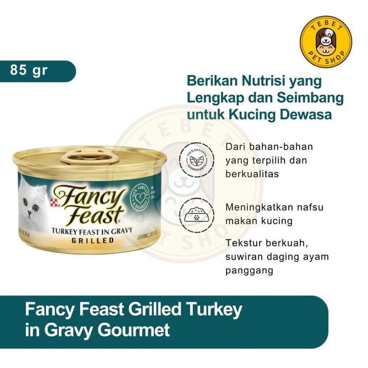 Image of PURINA FANCY FEAST GOURMET TURKEY FEAST IN GRAVY GRILLED WET CAT FOOD 85 GR