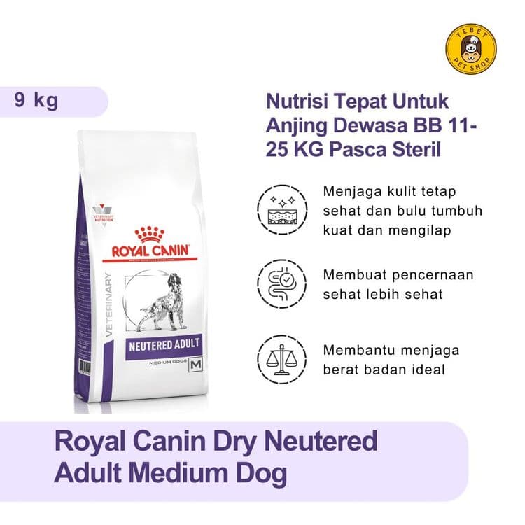 Image of Royal Canin Vet Neutered Adult Medium Dog 9KG