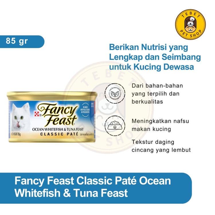 Image of Fancy Feast Ocean Whitefish & Tuna Feast Classic Pate 85gr