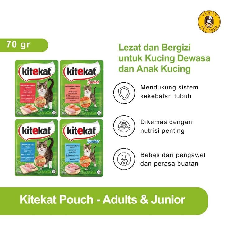 Image of KITEKAT Pouch 70GR All Varian Makanan Kucing Basah Cat Food