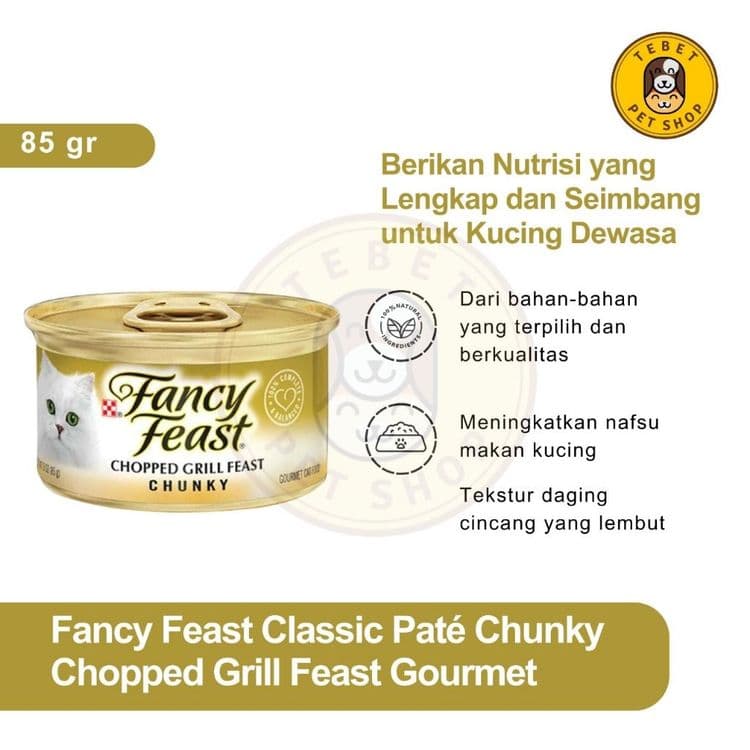 Image of FANCY FEAST CHUNKY CHOPPED GRILLED FEAST 85 GR WET FOOD