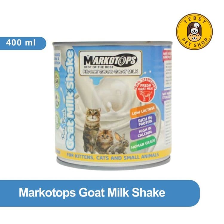 Image of Markotops Goat Milk Shake 400ML | Susu Kambing untuk Kucing Dewasa, Kitten, Kelinci